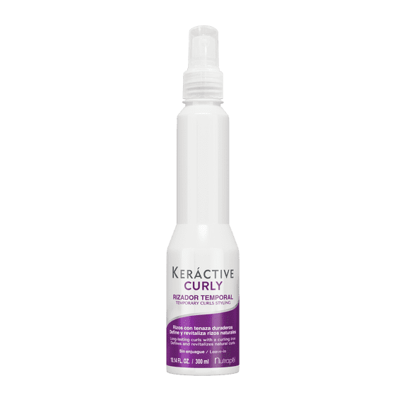 Nutrapel KERACTIVE CURLY Temporary Curls Leave-in Styling Spray for defining natural curls or create long-lasting temporal curls with hot tools. 10.14 FL.OZ