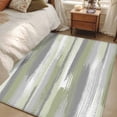 thumbnail image 3 of Area Rug 48×72in, Green White Black Striped Floor Carpet Living Room Rug, Abstract Geometric Non-Slip Welcome Mat Indoor Rugs for Bedroom Dining Room, 3 of 9