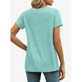 thumbnail image 2 of Womens Summer Sleeve V Neck Casual Tops Tshirts, 2 of 6