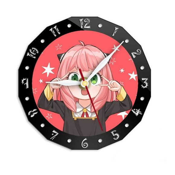 Reloj de pared Spy X Family Anya Forger, 15 cm, silencioso y antitictac