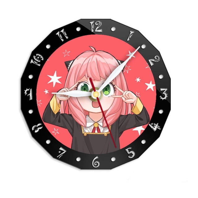 Reloj de pared Spy X Family Anya Forger, 15 cm, silencioso y antitictac