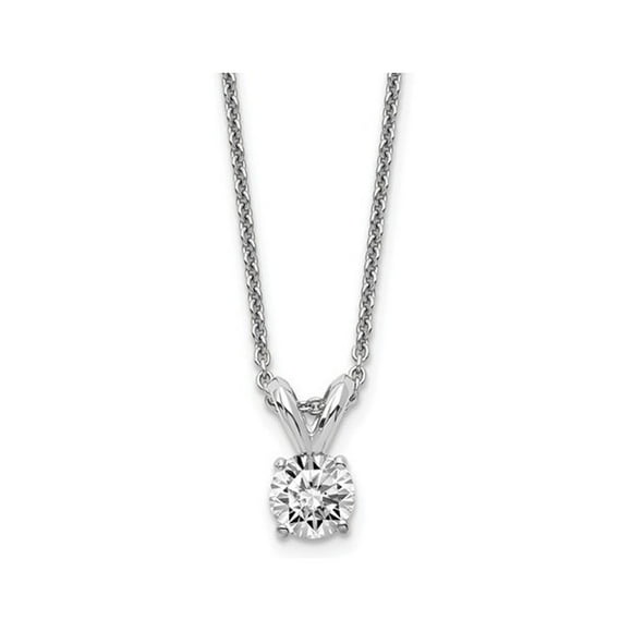 1/4 Carat (ctw I-J, SI1-SI2) Lab Grown Diamond Solitaire Pendant Necklace in 14K White Gold with Chain