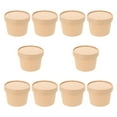 thumbnail image 5 of FUEENIRVA 10 Sets Disposable Paper Ice Cream Bowls, Khaki Snack Serving Containers for Parties and Events, 5 of 8