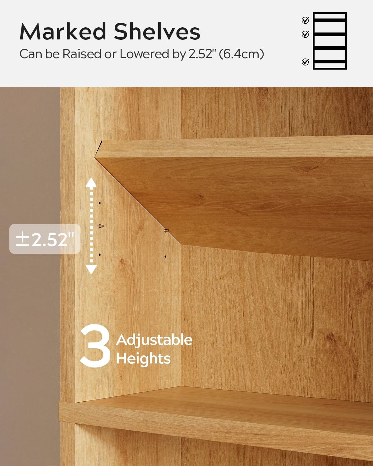 EYYTHUNG Farmhouse 71" Tall Bookshelf Set of 2, Large Freestanding Wooden Open Bookcase with Adjustable Shelf, Wood Display Book Shelf, Natural Oak