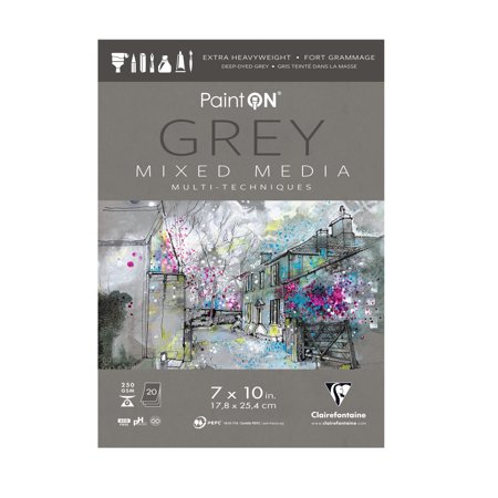 UPC: 3329689754873 | Rhodia Clairefontaine Paint ON Mixed Media Pad  7  x 10   Gray