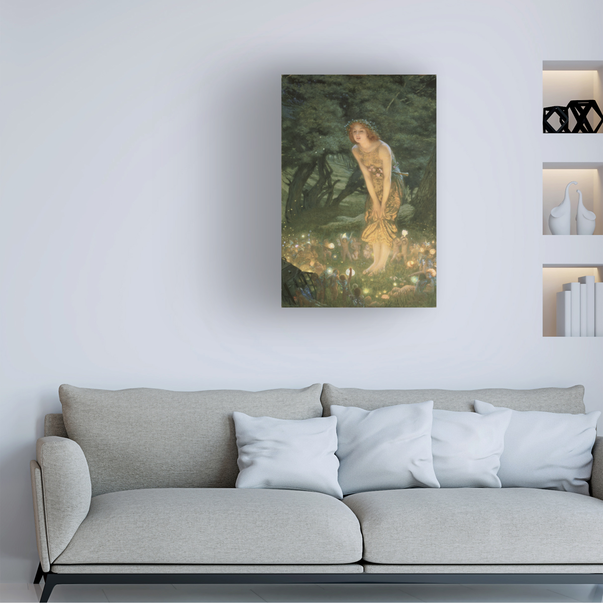 Trademark Fine Art Edward Robert Hughes Midsummer Eve Canvas Wall Art - 30x47
