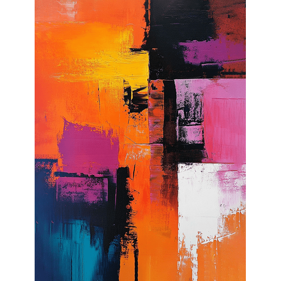 Abstract Orange and Purple Modern Canvas Wall Art,Perfect for Living Room, Bedroom, Office, Dining Room, and Hallway Decoration.