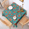 thumbnail image 2 of Pioneer Flower Floral Print Pattern Square Tablecloth, Waterproof Wipeable Spillproof Washable Table Cover for Home Kitchen Party Decor, 52"x52", 2 of 6