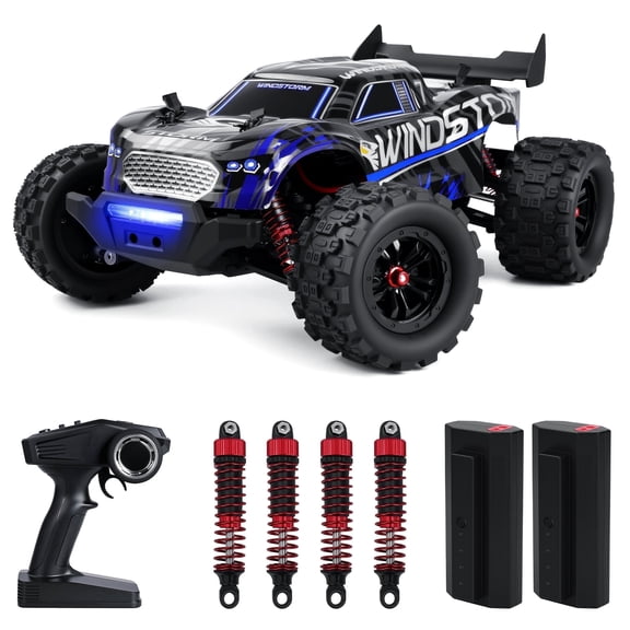 Tcovle 1:14 RC Cars, 40  KM/H Fast RC Monster Truck Remote Control Car with Metal Drivetrain, 4WD All-Terrain, 2 Batteries, RC Toy Car Gift for Kids, Teens & Adults