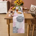 thumbnail image 2 of Pink Grey Sunflowers Table Runner 70 Inches, Boho Rustic Floral Vintage Blossom Bed Runner Dresser Scarves Tabletop for Indoor Outdoor Parties/Ceremony/Banquet, 13" x 70", 2 of 9