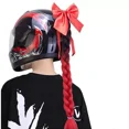 thumbnail image 3 of Casco de motocicleta con trenzas para mujer, nuevo estilo, moda punk, multicolor, peluca de cola de caballo con trenza sucia, tocado con ventosa, 3 of 5