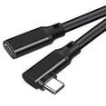 thumbnail image 1 of Laptop Tablet Male to Female Elbow 90 Degree Type-C Extension Cable PD 100W USB 3.2 Gen 2 10Gbps 0.5M, 1 of 8
