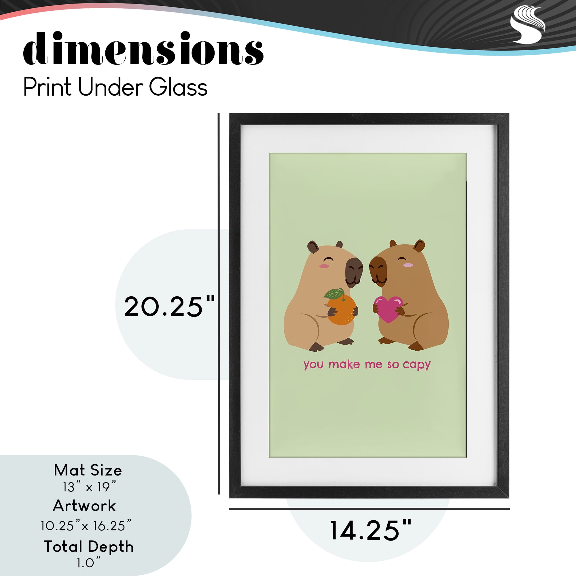 You Make Me So Capy Black Framed Print Under Glass, design by Emily Dumas