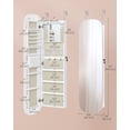thumbnail image 5 of SONGMICS Jewelry Organizer, LED Jewelry Cabinet Wal, Lockable Rounded Wide Mirror with Storage, Interior Mirror, White Surface with Greige, 5 of 6