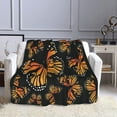 thumbnail image 4 of Vintage Monarch Butterflies Throw Blankets 50"x40" Lightweight Flannel Fleece Cozy Soft Blanket Home Decor for Couch Bed Sofa Bedroom Living Room Travel Birthday Christmas All Season, 4 of 6