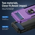 thumbnail image 5 of for Google Pixel 7 Case, Slim Fit Military Grade Drop Tested Dual Layer Shockproof Case with 360 Ring Holder Kickstand Protective Rugged Car Magnetic Non-Slip Phone Case,Purple+Black, 5 of 10
