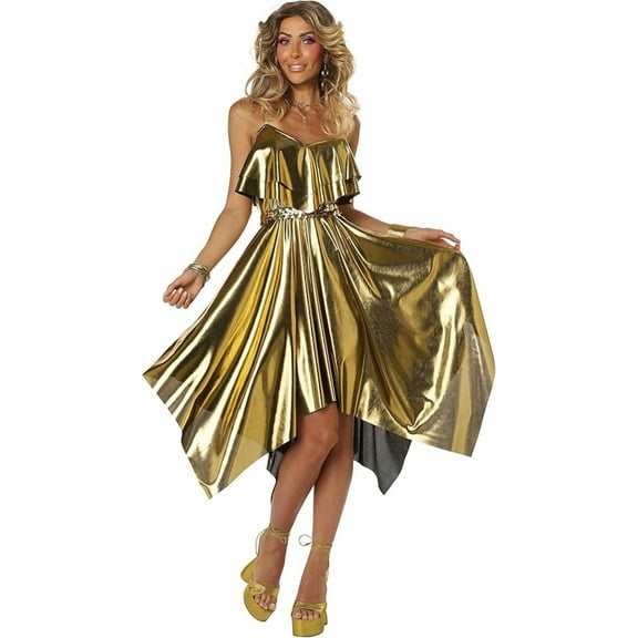 California Costumes 70's Gold Disco Dress Adult Costume | X-Small Female