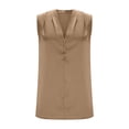 thumbnail image 5 of Eiyaclvo Womens Dressy Tank Tops Summer Sleeveless Silk Satin Shirts Loose Fit V Neck Business Work Blouses Casual Solid Cami, 5 of 8