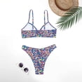 thumbnail image 4 of MKLEKYY Trajes De Baños Women Fashion Sexy Suspenders Swimsuit Two Piece Printed Metal U Bikini Swimsuit, 4 of 6