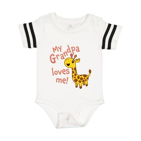 

Inktastic My Grandpa Loves Me- Cute Giraffe Gift Baby Boy or Baby Girl Bodysuit