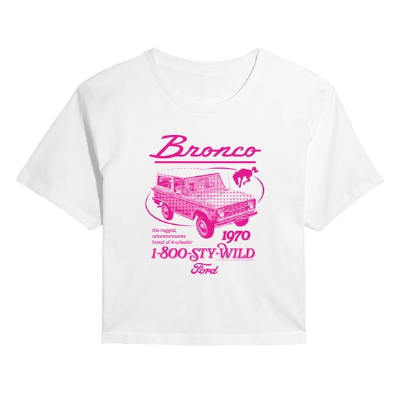 Ford - Pink 1970 Bronco Cropped Graphic T-Shirt