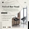 thumbnail image 6 of 27" Modern Swivel Bar Stools Set of 2, PU Upholstered Counter Height Stools with Metal Legs, Hollow Curved Backrest for Kitchen Island, Home Bar, Bistro, Black, 6 of 10