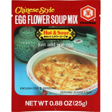 Kikkoman Hot & Sour Chinese Style Egg Flower Soup Mix, 0.88 oz, (Pack of 12)