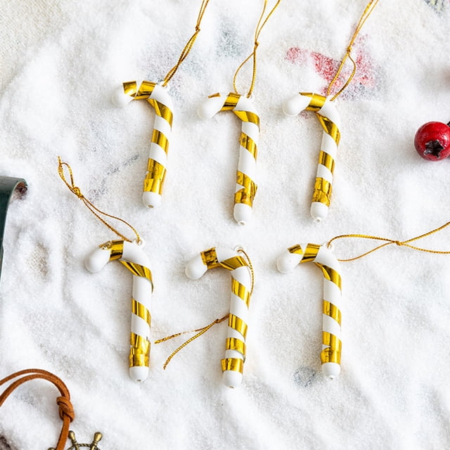 Adorno colgante para árbol de Navidad | Colgante de bastón de caramelo | Bola de plástico para decoración navideña, ideal para el árbol de Navidad, fiestas y eventos