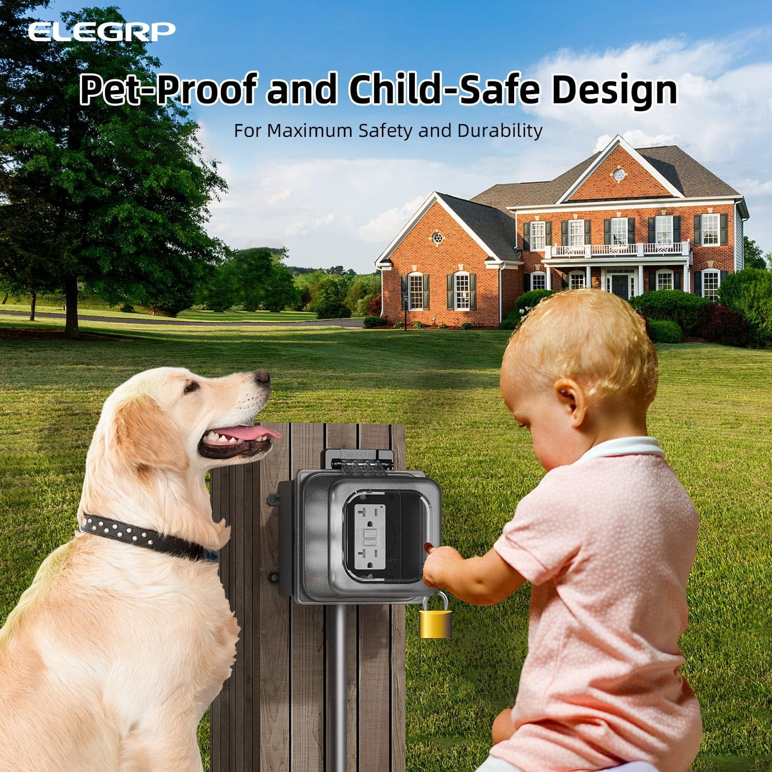 2-Gang Weatherproof Outdoor Outlet Cover, 5.33 in Deep, Extra-Duty Clear in-Use Outlet Cover for GFCI/Decorator Receptacles, 40-in-1 Custom Configurations, UL/CUL Certified, 1 Pack