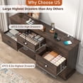 thumbnail image 3 of Blotout 70" Large Long Dresser with Deep Drawers, Farmhouse 10 Drawer Dresser for Bedroom, Wide Wood Chest of Drawers with Power Outlets, Rustic Brown Dresser, 3 of 9