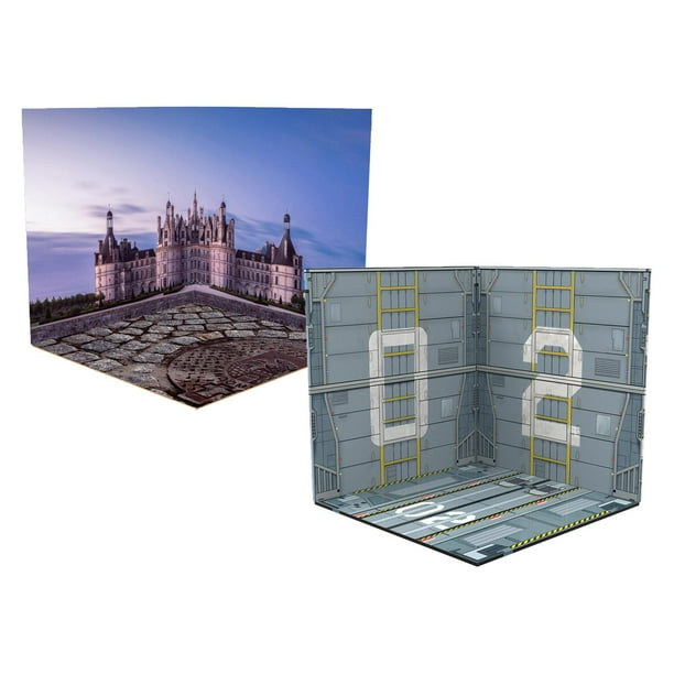 2 uds 1:12 Telón de Fondo Escena Diseño Pantalla Vehículo Modelo Escaparate Diorama Macarena