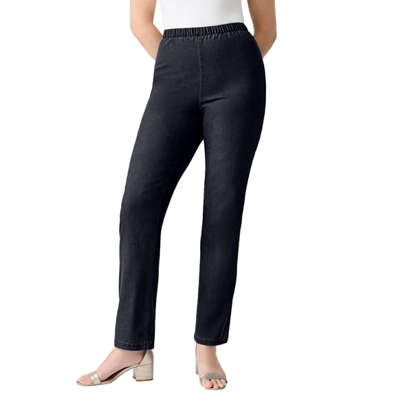 Roaman's Women's Plus Size Tall Plus Size Comfort Stretch Straight Leg Jean