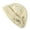 Beige, variant on Men's Knitted Skull Skully Beanie Ripped Distressed with Rings and Safety Pin - Beige/Army Green/Black (Beige)