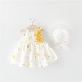 thumbnail image 2 of TAIAOJING Toddler Baby Girl Tutu Mini Dress Summer Flower Sleeveless Backless Birthday Party Dresses Flower Bow Sunress With Straw Hat Set Boho 12-24M, 2 of 3