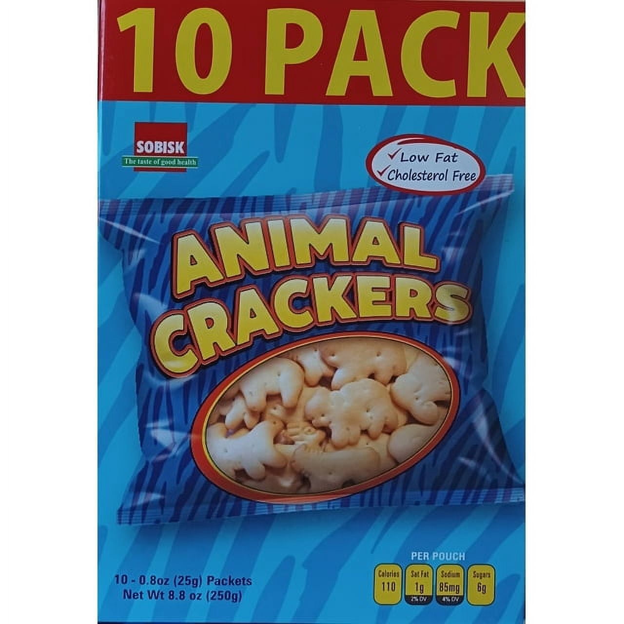 Sobisk Animal Crackers .8 oz bags, Low Fat, Cholesterol Free, No High Fructose Corn Syrup