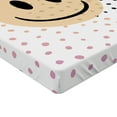 thumbnail image 2 of Ambesonne Emoji Fitted Sheet, Simple Happy Face on Spots, California King, Off White Beige Black, 2 of 3