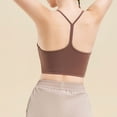 thumbnail image 4 of Gibobby Brasier para mujer Mujer en forma de Y espalda correr Sling Fitness belleza correa pecho almohadilla deportes ropa interior a de golpes(Café,XL), 4 of 5