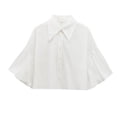 thumbnail image 3 of Tanghaowl Womens Tops Casual, Women Puff Sleeve Button Up Blouse For Casual Everyday Wear Spring Summer Autumn Outfit White L, 3 of 3