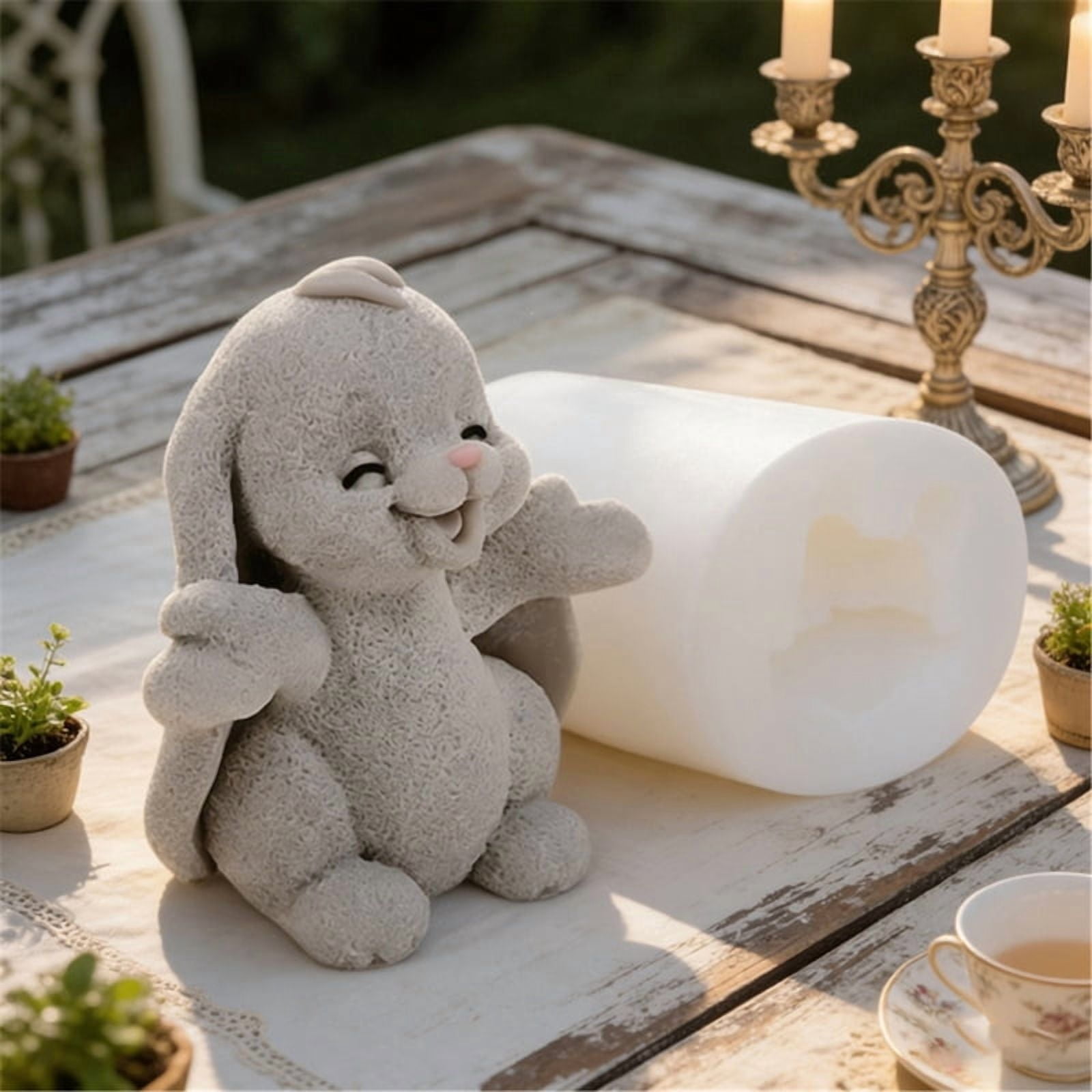 Aromatherapys Candle Mold Bunnies Epoxy Resin Casting Mold for Diys Home Decors