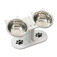thumbnail image 4 of CarpNettore Cat Bowls Elevated Feeding Station Cat Dish Convenient Pet Feeder with Stand for White, 4 of 9