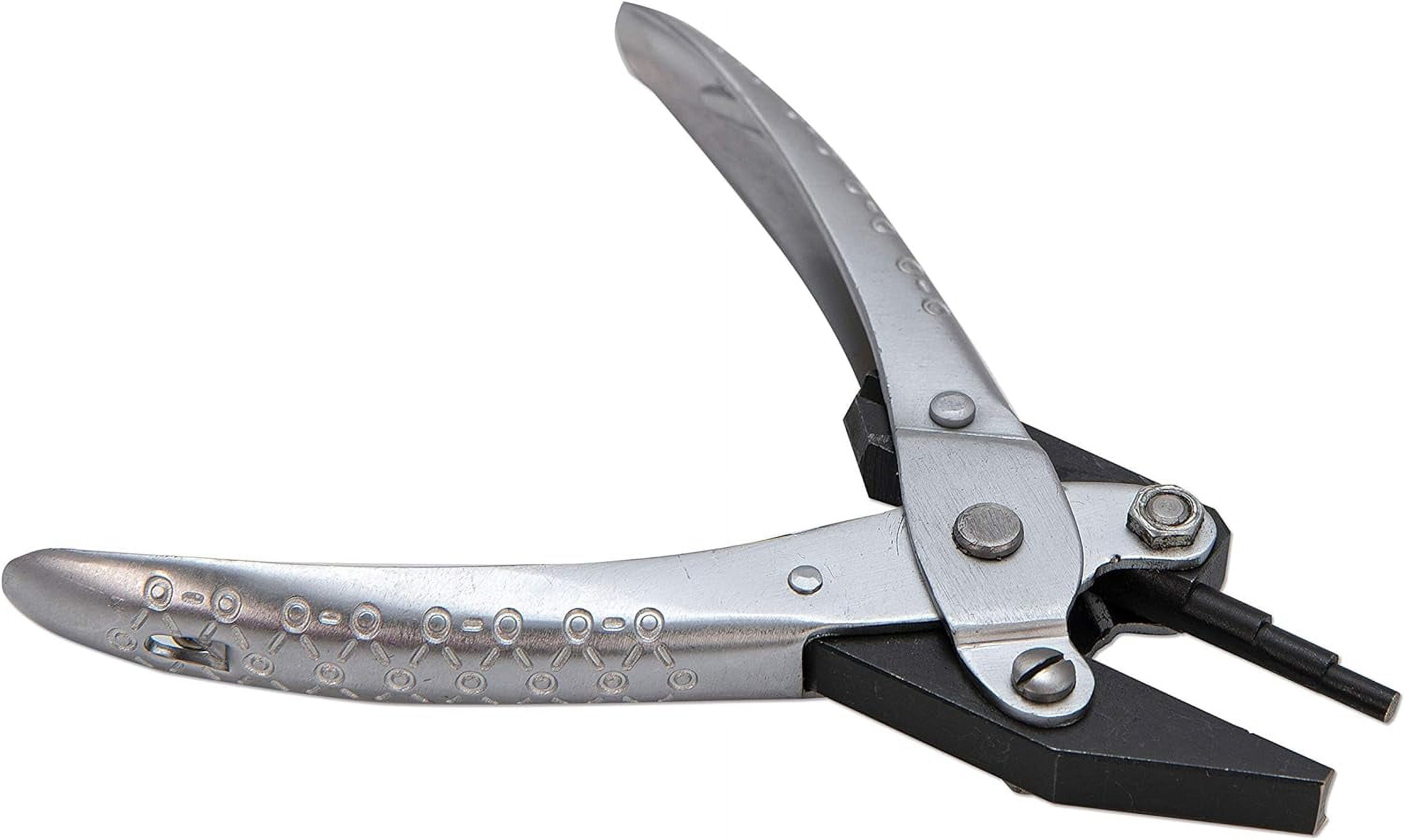The Beadsmith 3-Step Round and Concave Nose Parallel Plier, Loops 3, 4, 5mm, 5.5 inches (140mm), Steel Tool for Jewelry Making, with Spring