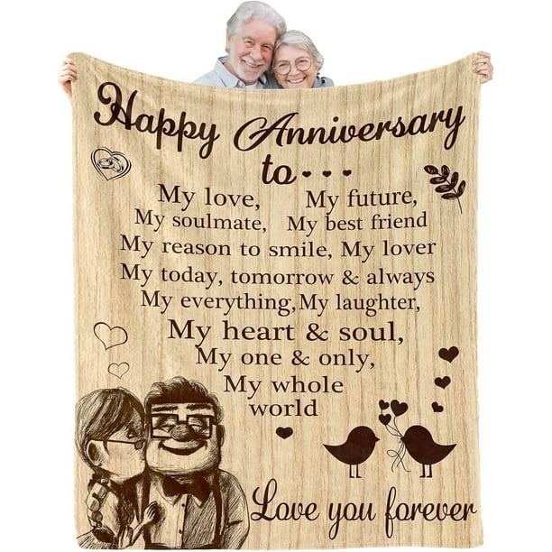LHSHID Best Anniversary Marriage Gift Blanket Flannel Soft and Comfortable Anti static Bed Sofa Blanket 50x60in