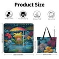 thumbnail image 2 of Cute Witch Frog Picnic Blanket Waterproof Outdoor Beach Blanket Hand-held Pad Suitable for Travel, Camping, Beach, Family Gatherings, 2 of 7