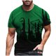 thumbnail image 1 of ICHUANYI Clearance Men Casual Round Neck 3D Digital Print Pullover Fitness Sports Shorts Sleeves T Shirt Blouse(Green, L) Ichuanyi Ichuanyi, 1 of 7