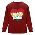 thumbnail image 6 of QUNYINEY Casual Mens Sweatshirt Crew Neck Long Sleeve Black History Month Red Tops Pullover Loose Drop Shoulder Sweatshirts, 6 of 6