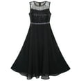 thumbnail image 1 of Robe Fille Strass Chiffon Demoiselle d'Honneur Danse Bal Robe Maxi 14 Ans, 1 of 7