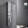 thumbnail image 2 of Stainless  Shower Panel Tower System  Shower Panel System with Adjustable Rainfall Shower Head  Shower Tower with Body Massage Spray and Function Handheld Shower  Brushed Surface, 2 of 3