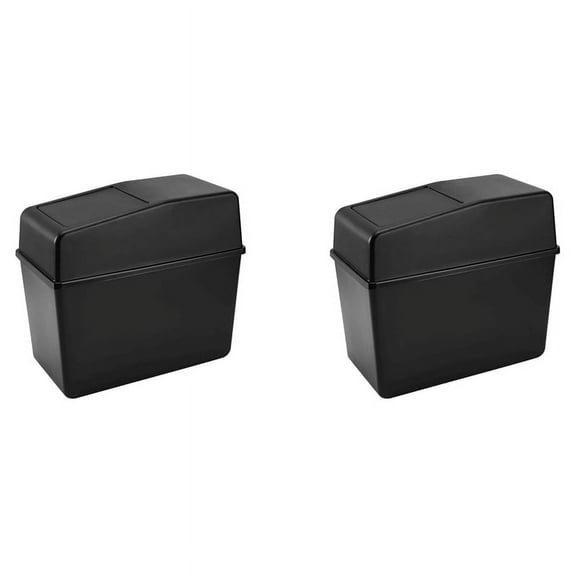 2X Car Trash Can with Lid Vehicle Garbage Organizer Large Wastebasket Bin for Auto, Black