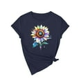 thumbnail image 4 of NAMTYQX Womens Tshirts Cotton Loose Fit Loose Fitting Soft Trendy Print Pattern Light Crew-Neck Plus Size Short Sleeve Tshirts Shirts for Women Graphic Royal Blue Size XL, 4 of 5