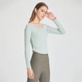thumbnail image 3 of Tops de nailon para mujer, camisetas de gimnasio, ropa deportiva ajustada elástica, transpirable, cómoda, Top deportivo, ropa de Yoga para mujer, 3 of 5